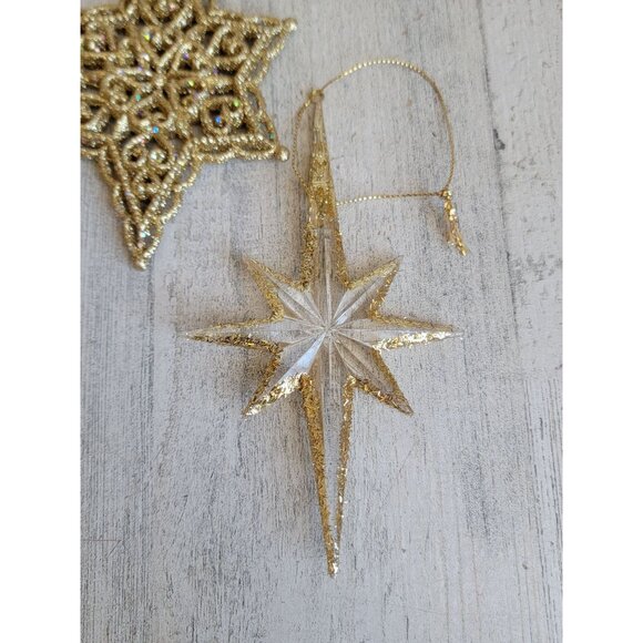 Golden glitter nativity star ornament Xmas set - Picture 6 of 6